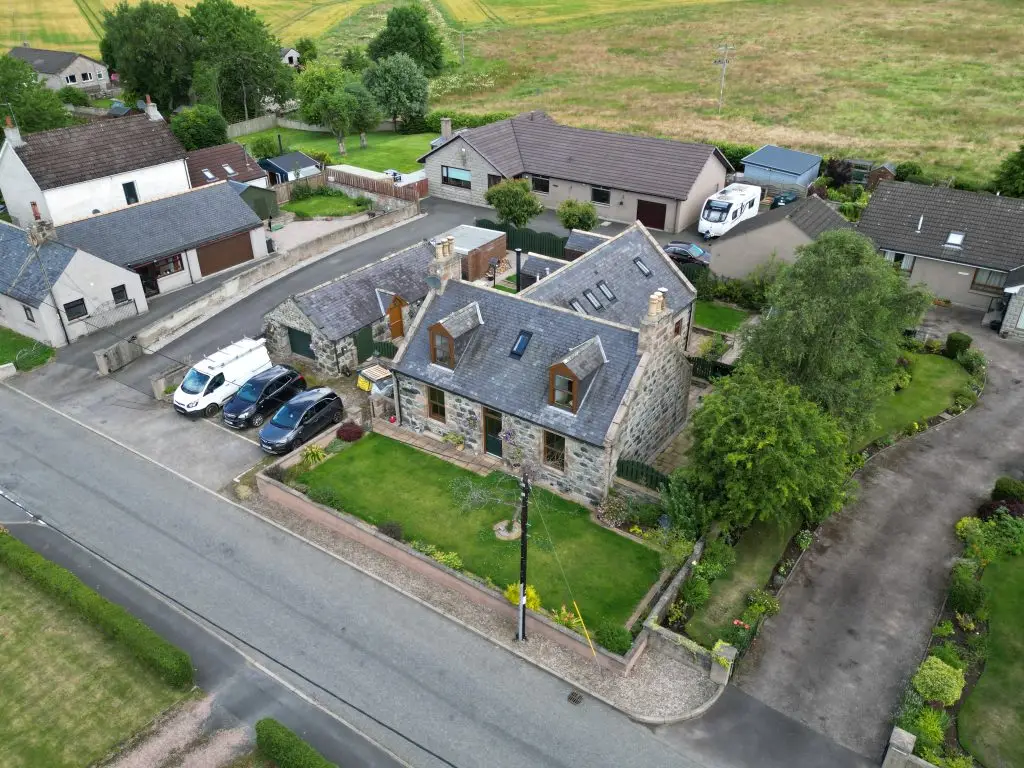 Aerial photography of home in Aberdeenshire