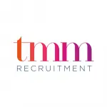 TMM Recruitment Logo. White background with pink, orange and black writing